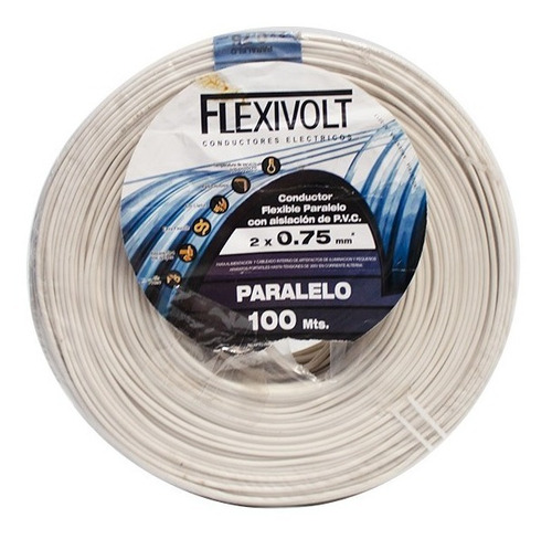 Cable Paralelo Flexivolt 2x0.75mm Blanco (20mts)