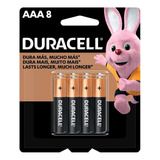 Pilha Alcalina Duracell Aaa 8 Unidades