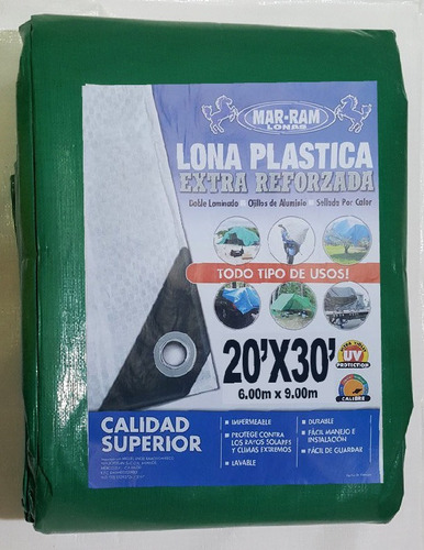 Lona De Rafia Extra Reforzada 6.00x9.00 M Aprox (20x30 Ft)