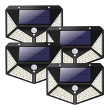 Luminaria Solar De Seguridad Para Jardin/exteriores 4 Pzs