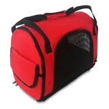 Maletín Morral Cargador Mediano Rojo  Para Perros Y Gatos