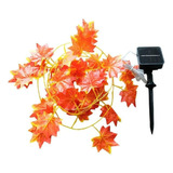 Guirnalda Solar Decorativa 30 Led Hojas De Arce - Otoño 5m 