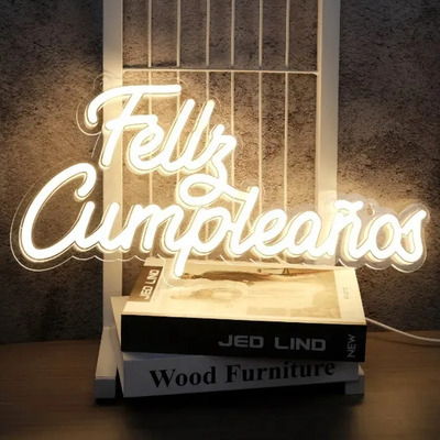 Letrero Neón Led Feliz Cumpleaños Decorativo | Envío gratis