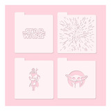 Stencil Set X4 Star Wars Mandalorian Repostería Cookies