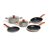 Set Batería Cocina 7 Piezas Antiadherentes Carol Color Gris