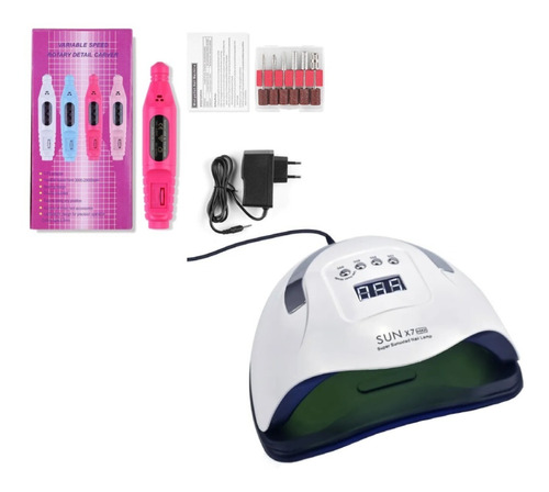 Combo Lámpara Led-uv De Uñas + Pulidor Nail Drill