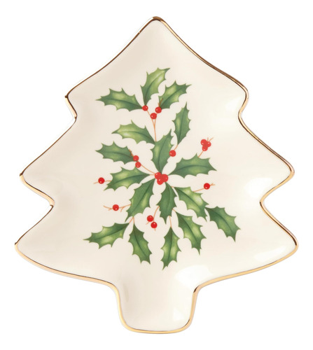 Plato De Fiesta Con Forma De Árbol Navideño Lenox