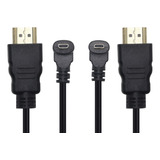 Adaptador De Cable Micro Hdmi A Hdmi 50 Cm Ángulo De 90 Grad