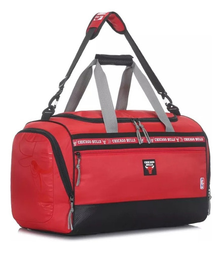 Bolso Deportivo Viaje Nba Basquet Urbano Gym Bolsillo Correa Color Chicago Bulls Liso