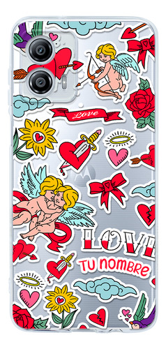 Funda Para Motorola San Valentín Sticker Tatto Con Tu Nombre