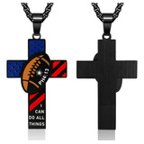 Colgante De Cruz De Fútbol Americano Para Hombres, Collar De