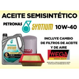 Cambio Aceite Envasado Syntium 10w40 + Filtro Aceite Y Aire
