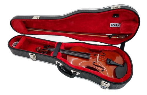 Case Térmico Luxo Couro Preto Para Violino Formato 4/4