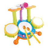 Conjunto De Tambor Infantil Com Microfone, Brinquedo Musical