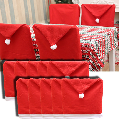 10 Fundas Rojo Sillas Comedor Asiento Adorno Navideños Decor