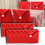 10 Fundas Rojo Sillas Comedor Asiento Adorno Navideños Decor