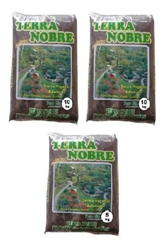 Kit 3 Terra Vegetal Adubada Total 25kg Adubo Plantas Jardim