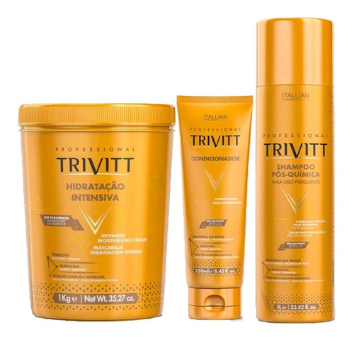 Kit Trivitt Shampoo 1l Condicionador 250 Mascara 1kg Itallia