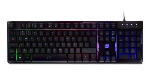 Teclado Gamer Dazz Rapid Fire Revolution, Rainbow, Abnt2