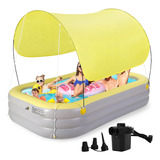 Piscina Inflable Para Patio, 260x160x60 Cm, 3 Niveles, Recta