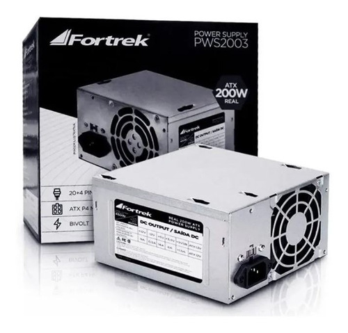 Fonte Atx 200w Reais 20+4p Pws-2003 Fortrek 450w Nominal