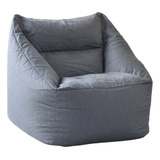 Sofá Puff Sillón Redondo Moderno Tela Gris Chai