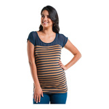 Blusa Maternidad Y Embarazo Lycra Rayada - 7354