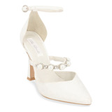 Zapatilla De Tacón Mujer Blanco 10cm 087-96