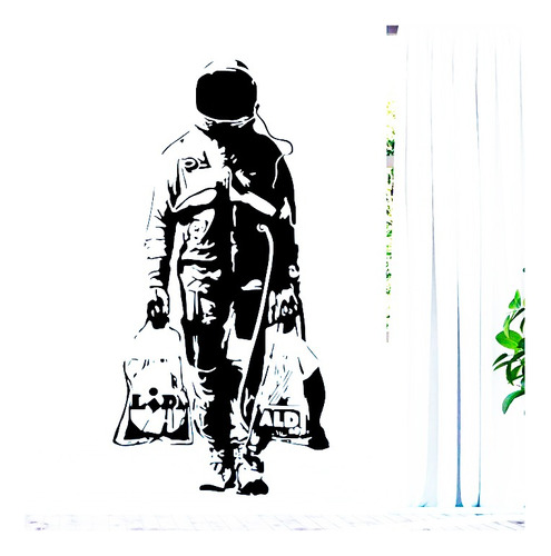 Vinilos Adhesivos Decorativos Pared De Banksy 50x104cms