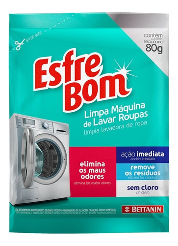 Limpa Máquina Lavar Roupa 80 Gramas Esfrebom Bettanin Compre