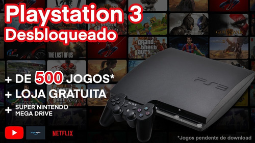 Playstation 3 + Desbloq + Controle + Suporte + Garantia