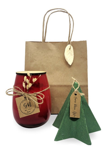 Kit Vela Paris Roja Aromatica Jabon Arbol Navidad Souvenir