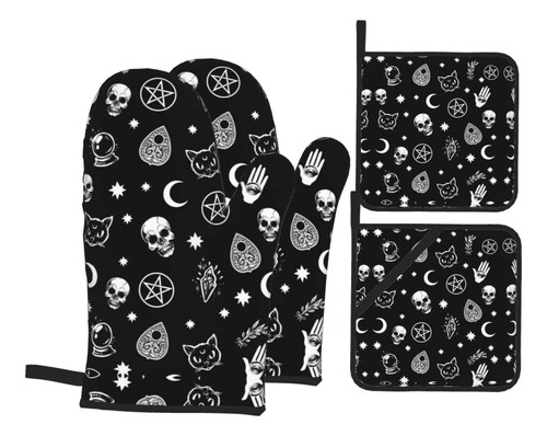 Guantes De Horno Y Soportes Para Ollas De Calavera Gotica De