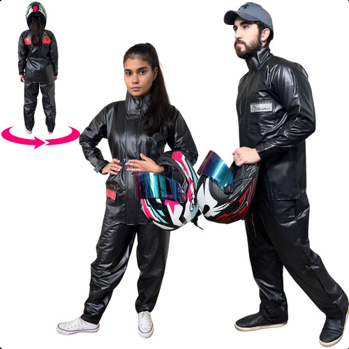 Capa De Chuva Para Moto Combate Resistente Capuz Pioneira