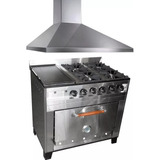 Cocina Industrial Eg Acero 4hornallas Plancha + Camapana!