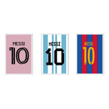 3 Cuadros Camisetas Messi 45x30cm Similmarco Decofactory