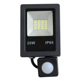 Refletor Holofote Led Sensor De Presença Fotocélula Frio 20w