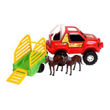 Camioneta Infantil 4x4 Con Trailer Con Caballo Carro E & B