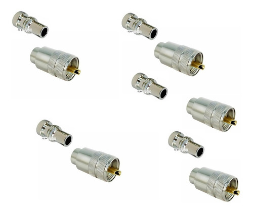 Conector Uhf Macho Klc P/ Cabo Rg213 Com Redutor Rg58 Pct/5