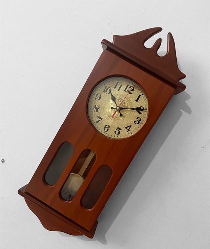 Reloj Cajón Músical Con Pendulo Funcional En Madera