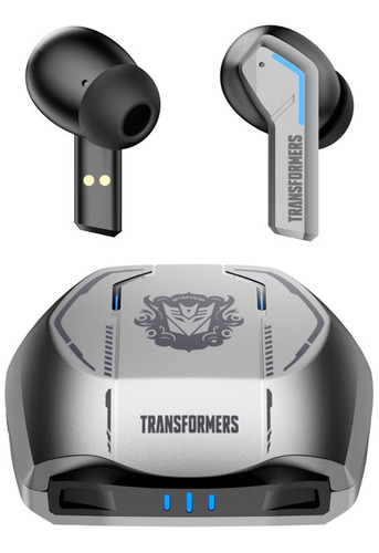 Audífonos In-ear Gamer Inalámbricos Transformers Bluetooth Tf-t06 Tf-t06 Plateado Con Luz Led