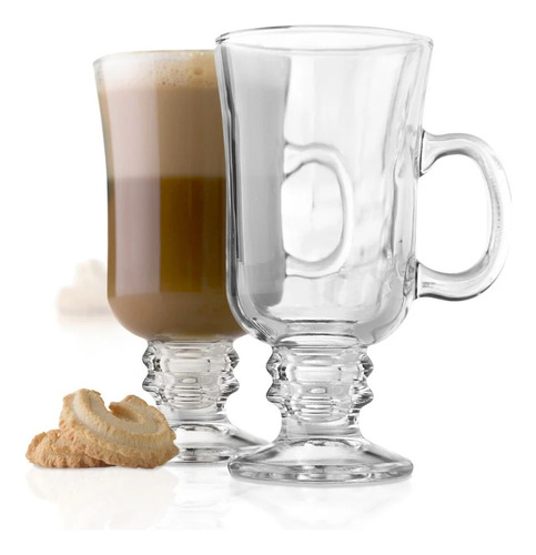 Set 2 Tazas Vidrio Café Capuchino 230 Ml Allegra