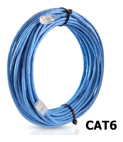 Cabo De Rede Cat6 Ethernet Lan 10/1000 - 18 Metros - Montado