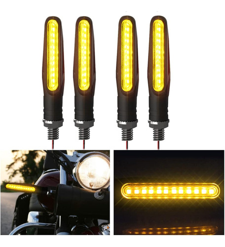 Purplecrystal 4pcs Luces De Motocicleta Led, Direccionales