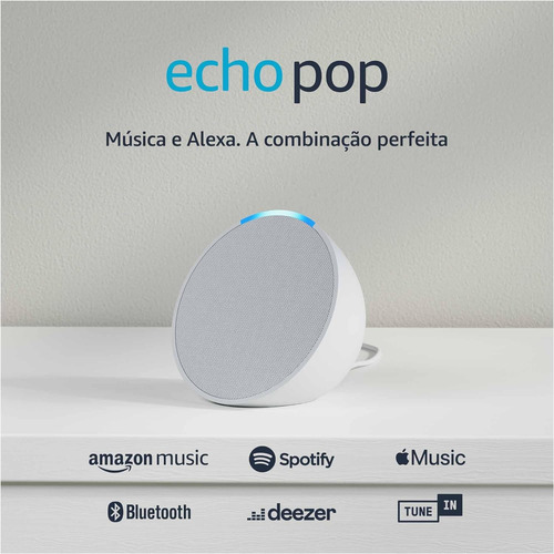 Amazon Echo Pop Com Alexa - Glacier White 110v/220v