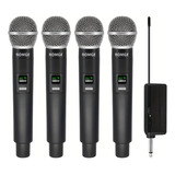 4 Micrófono Inalámbrico Profesional De Karaoke Con Receptor