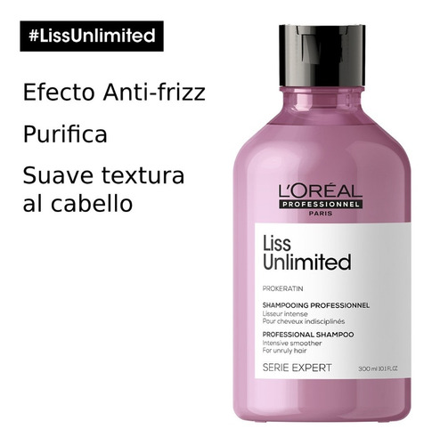 Shampoo Anti-frizz Cabello Liso Liss Unlimited 500 Ml L'oréal Professionnel