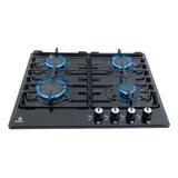 Parrilla A Gas 4 Quemadores Negra Supra 60 Cm Para Empotrar Color Negro