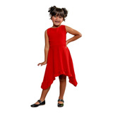 Vestido De Natal Infantil Juvenil Festa Vermelho Menina Luxo