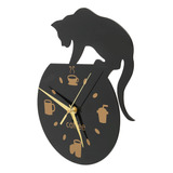 Reloj De Pared De Cocina, Diseño De Gato Café, Efecto 3d .